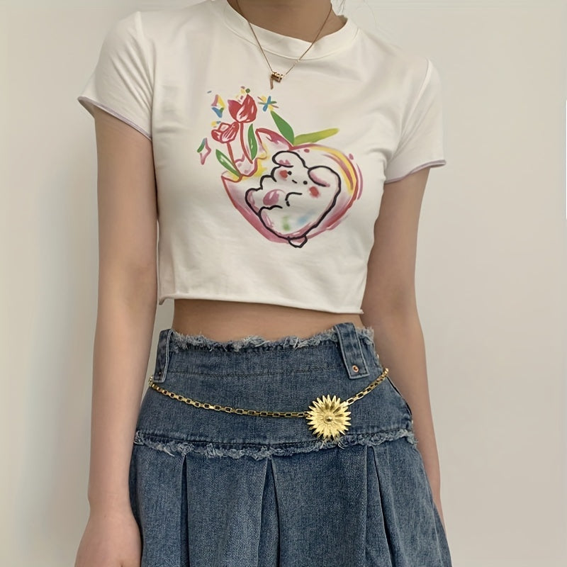 Golden Flower Metal Waist Chain Y2K Belly Chain for Women