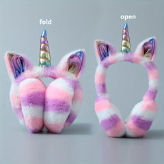 Colorful Unicorn Ear Muffs Winter Warm Ear Protection