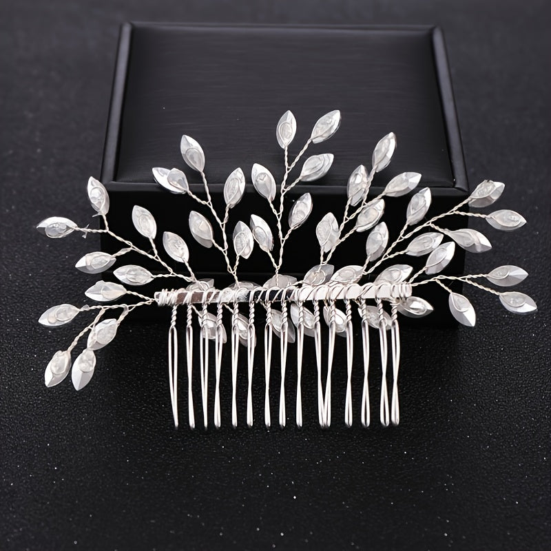 Crystal Pearl Bridal Hair Comb Wedding Accessory