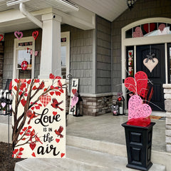 Valentine Floral Garden Flag Double Sided Red Anniversary Yard Outdoor Flag