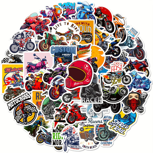 50pcs Motorcycle Club Stickers Waterproof Stickers For Kids Teens Adults