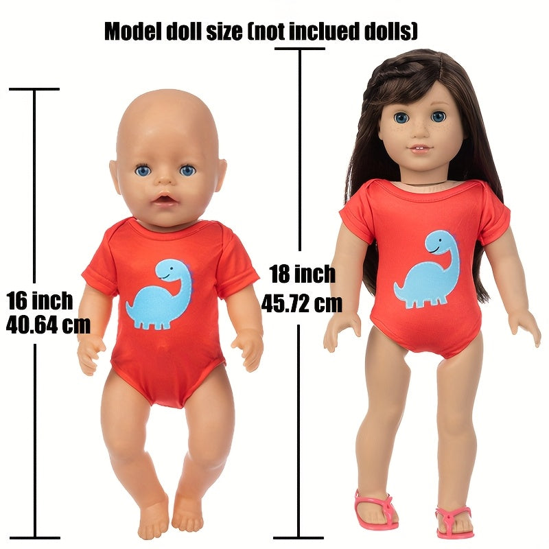 Summer Dinosaur Swimsuit for 16" Baby Dolls