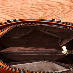 Vintage Solid Satchel Bag Square Shoulder Bag All Match Stylish Bag For Work