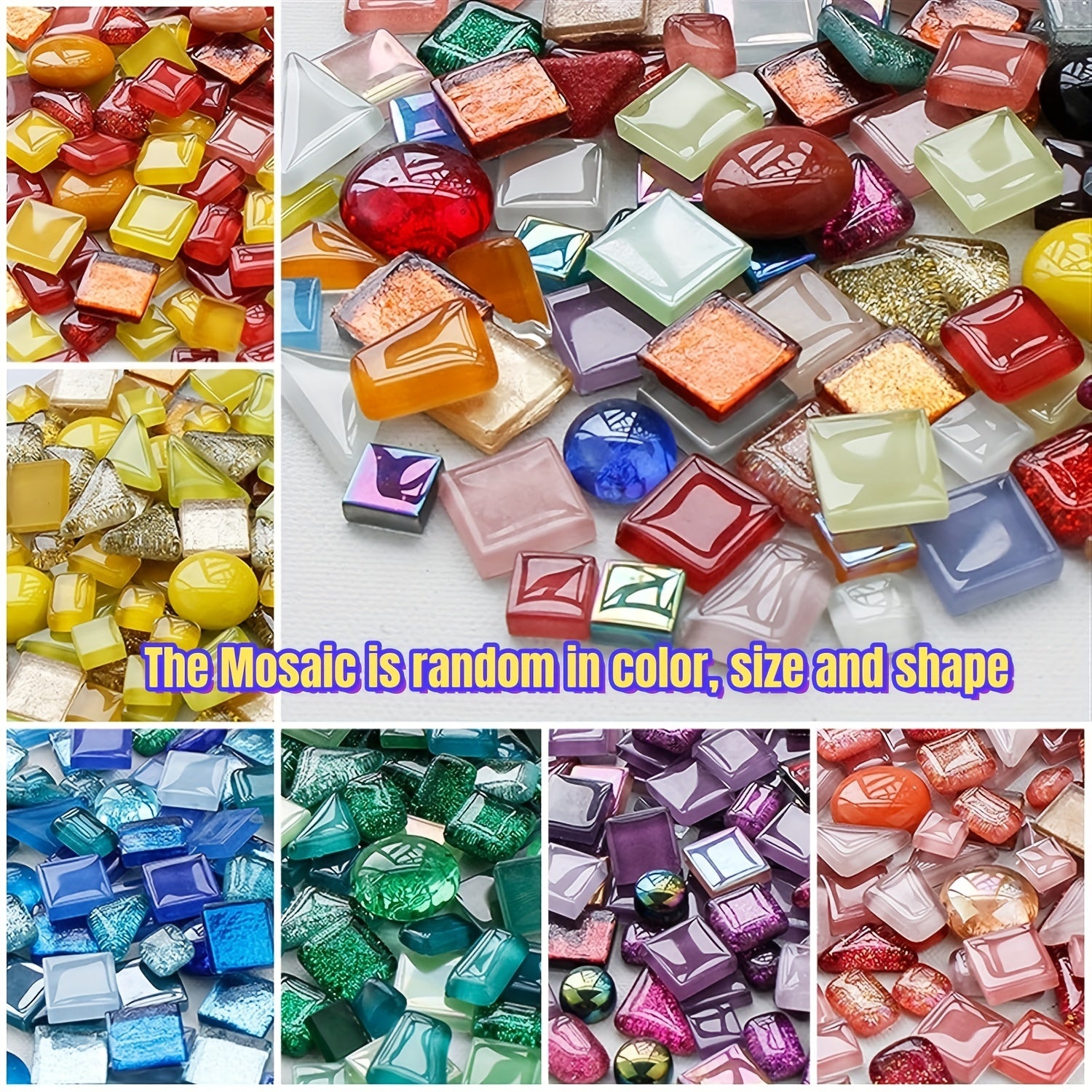 500g Mixed Crystal Mosaic Tiles Tiny DIY Hobbies Kids