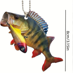 Fun Fisherman Car Rearview Mirror Hanging Widget
