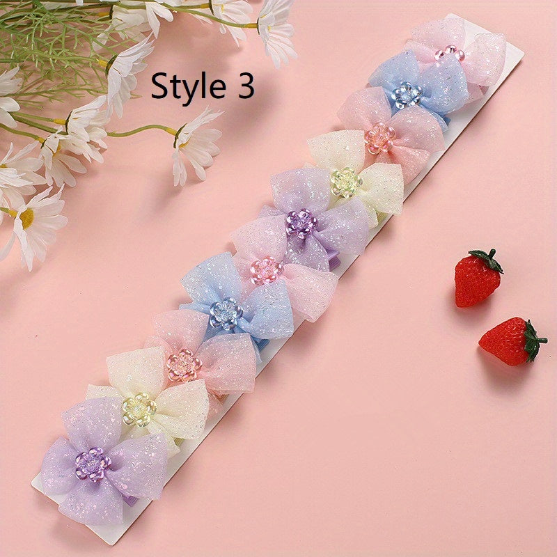 10pcs Sweet Bow Butterfly Hair Clips Princess Hair Accessories