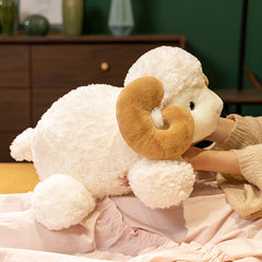 Realistic Plush Goat & Cow Stuffed Animal Soft Fluffy