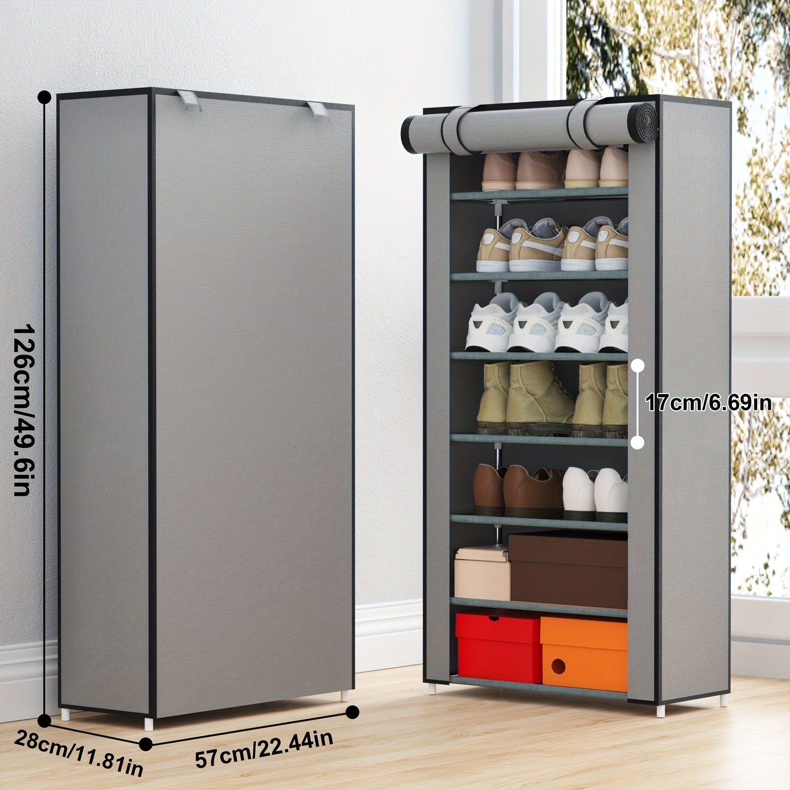 1pc Dustproof Shoes Storage Rack Standing Shoes Rack Easy Assembled