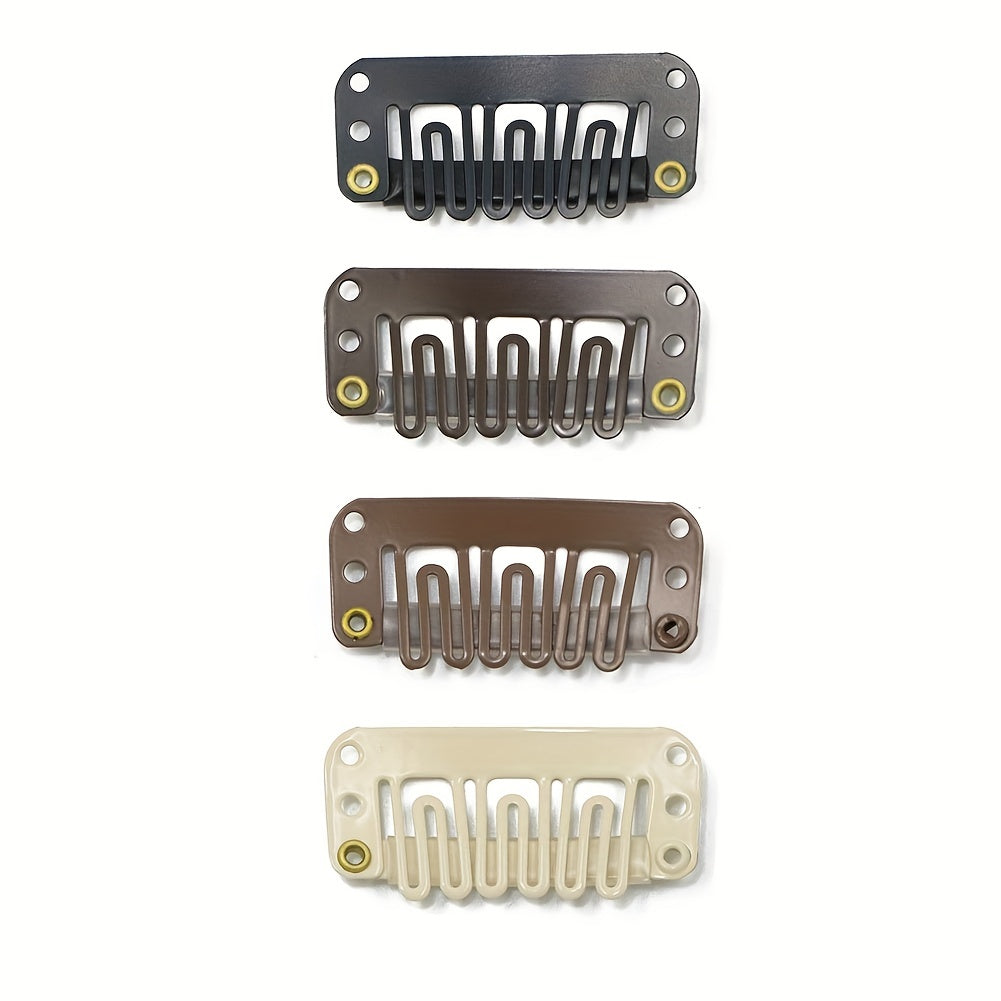 5 Pcs Metal Snap Comb Clips for Hair Extension DIY Wig Clips
