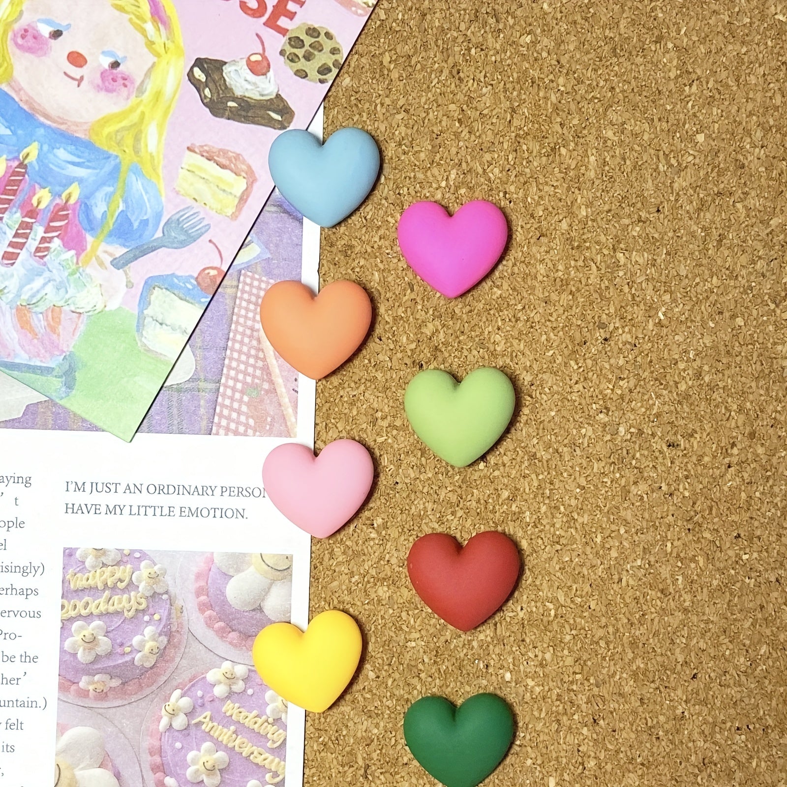 20pcs Multicolor Heart Shaped Push Pins for Bulletin Board Office Tacks