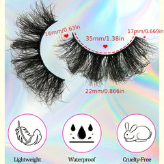4 Pairs 22mm Long Fluffy Volume False Eyelashes
