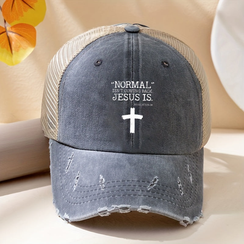 Vintage Distressed Baseball Cap Mesh Sunshade Dad Hat