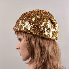 Sequin Knitted Beret Lightweight Beanie Y2K Dress Accessory