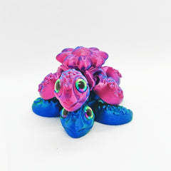 Vibrant Pink Turtle Figurine with Glowing Eyes