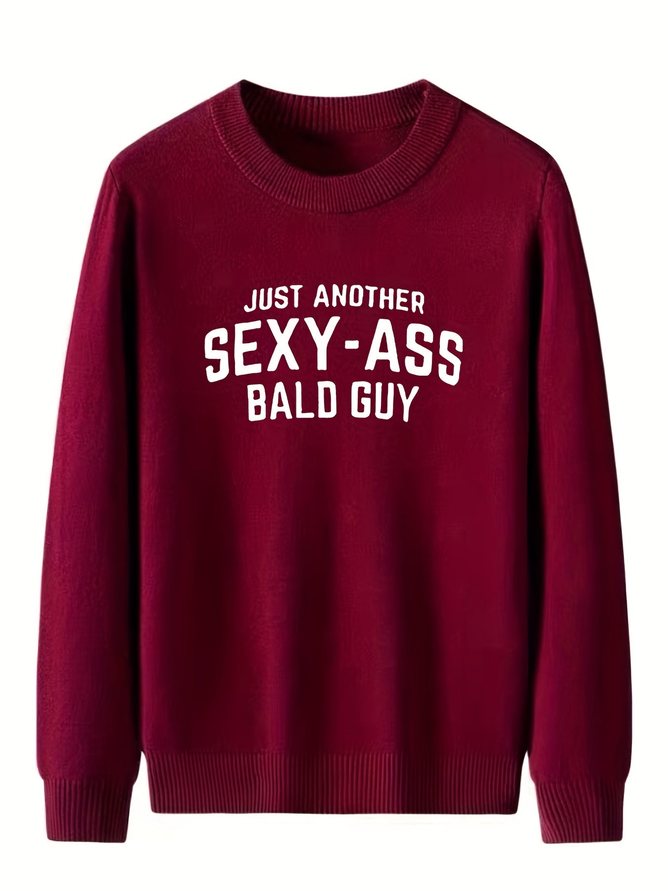 Funny Slogan Sexy Ass Print Men's Knitted Sweater Fall Winter