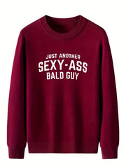 Funny Slogan Sexy Ass Print Men's Knitted Sweater Fall Winter