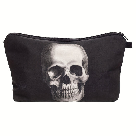 Skull Print Storage Bag Zipper Makeup Pouch Cosmetic Organizer