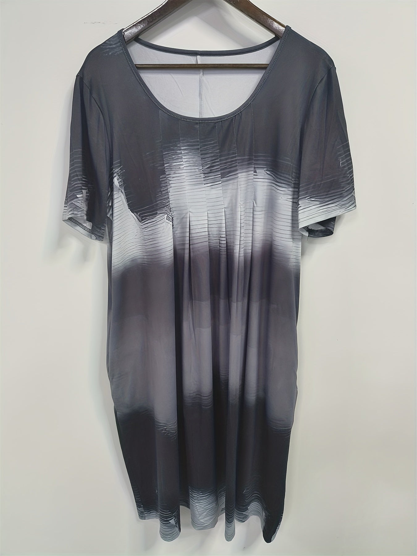  Tie Dye Short Sleeve Dress With Pockets