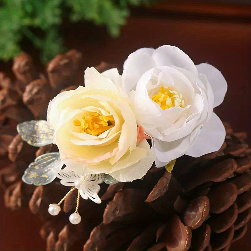 Silky Flower Hair Clip Bridal Wedding Hair Accessories