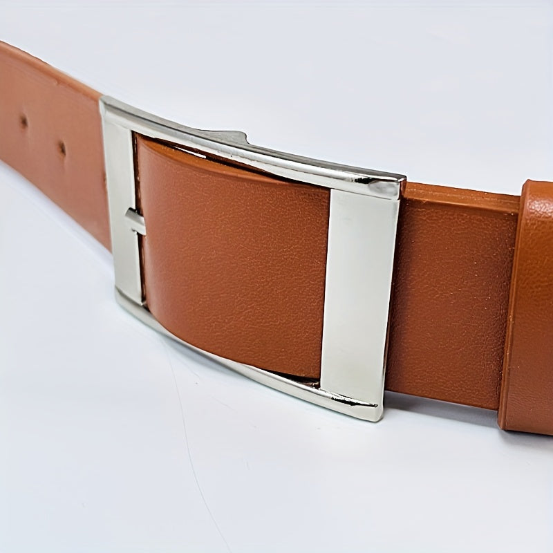 Men's Square Pin Buckle Belt For Denim Pants Jeans Casual Daily