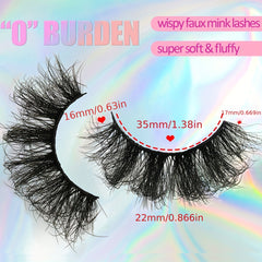 4 Pairs 22mm Long Fluffy Volume False Eyelashes