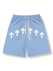 Graphic Print Solid Casual Stretch Shorts for Men