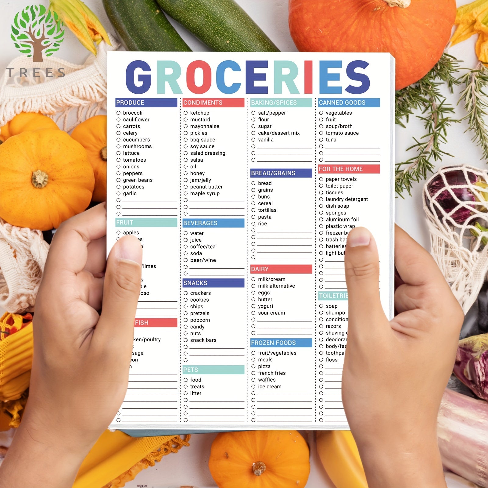Magnetic Grocery List Pad 52 Sheets 100gsm