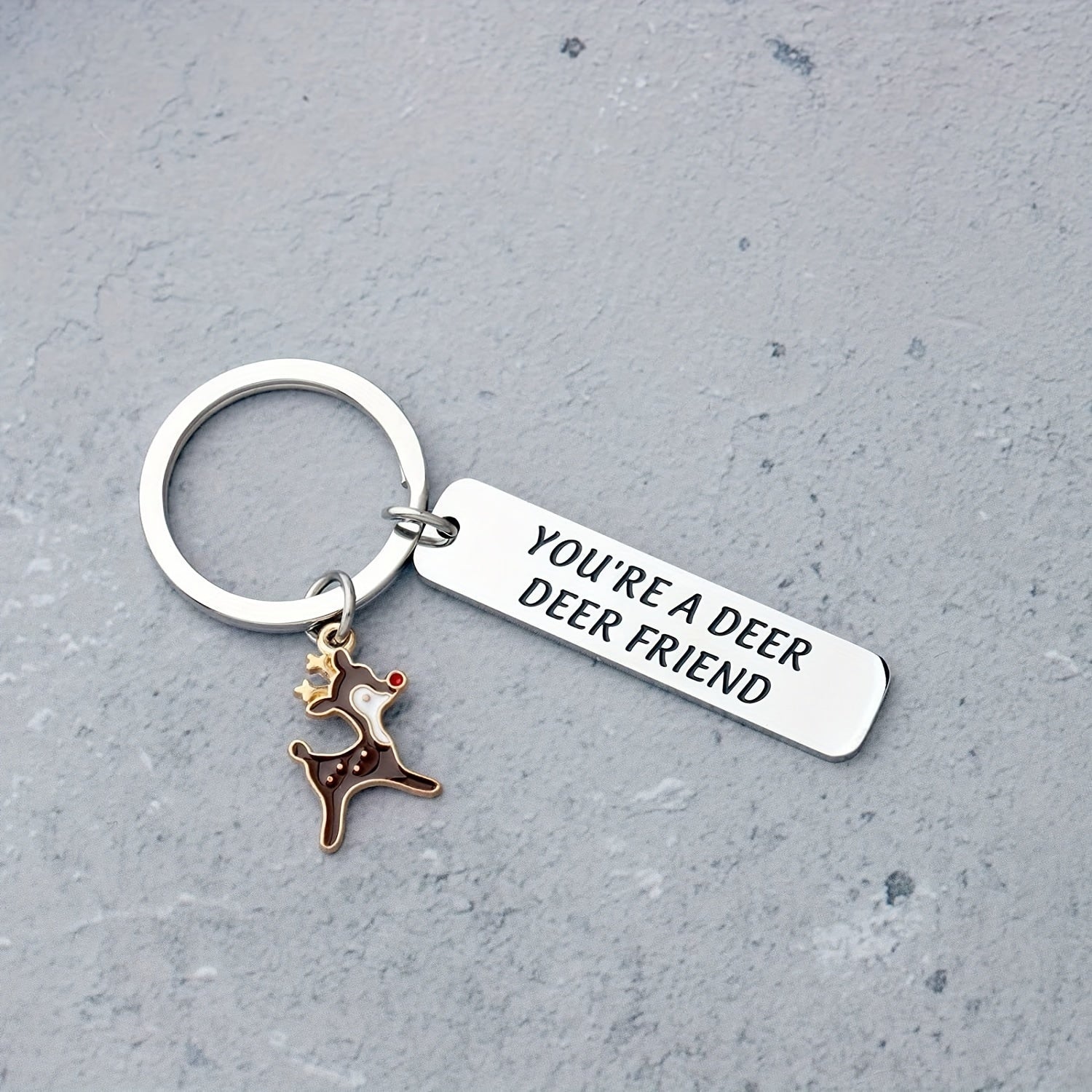 Deer Cartoon Keychain Stainless Steel Friendship Gift