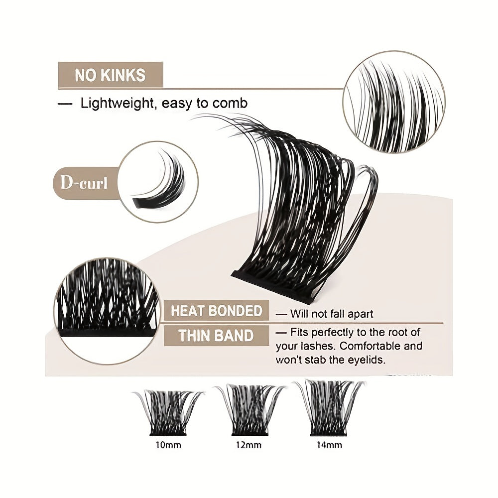 120pcs D Curl Cluster Lashes DIY Eyelash Extensions Kit