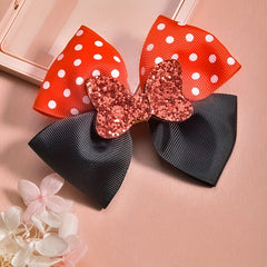 Cute Ribbon Polka Dot Bow Hair Clips for Girls