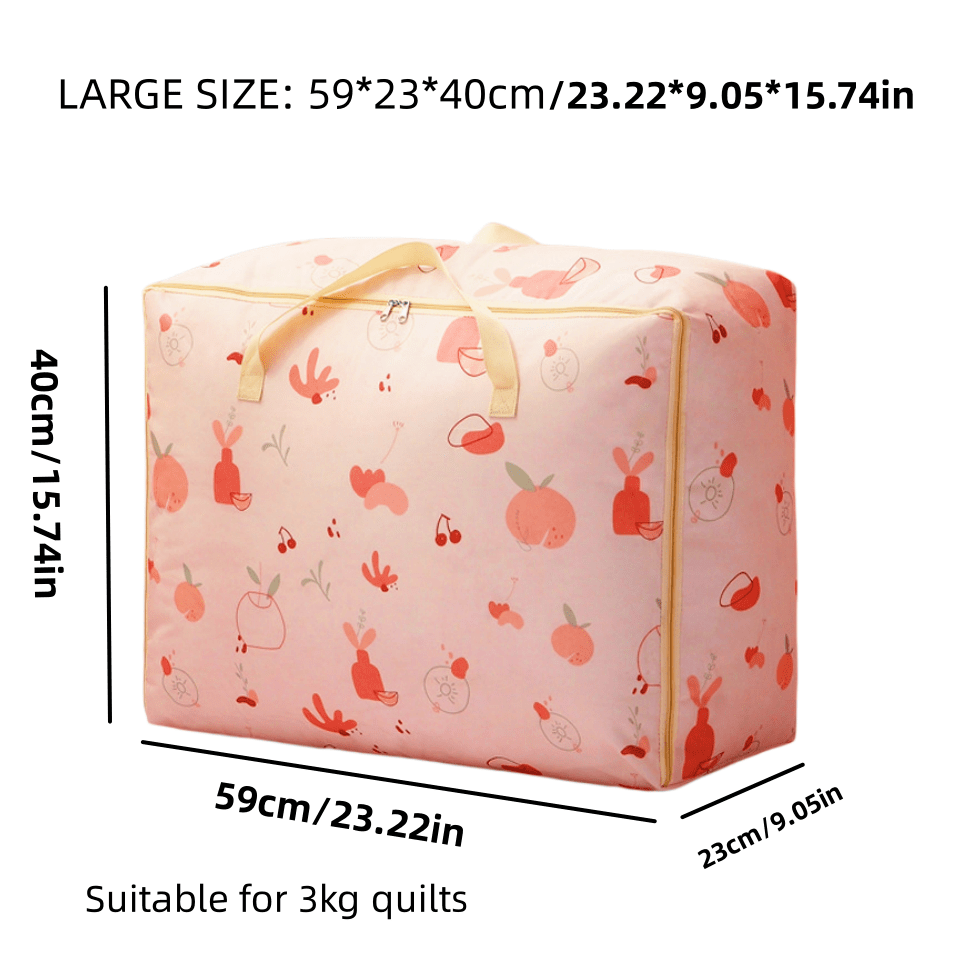 Pink Foldable Storage Bag Large Capacity Moving Box