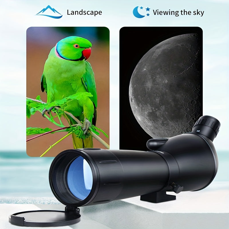 Compact 60x60mm Spotting Scope Monocular with Tripod for Moon Watching
