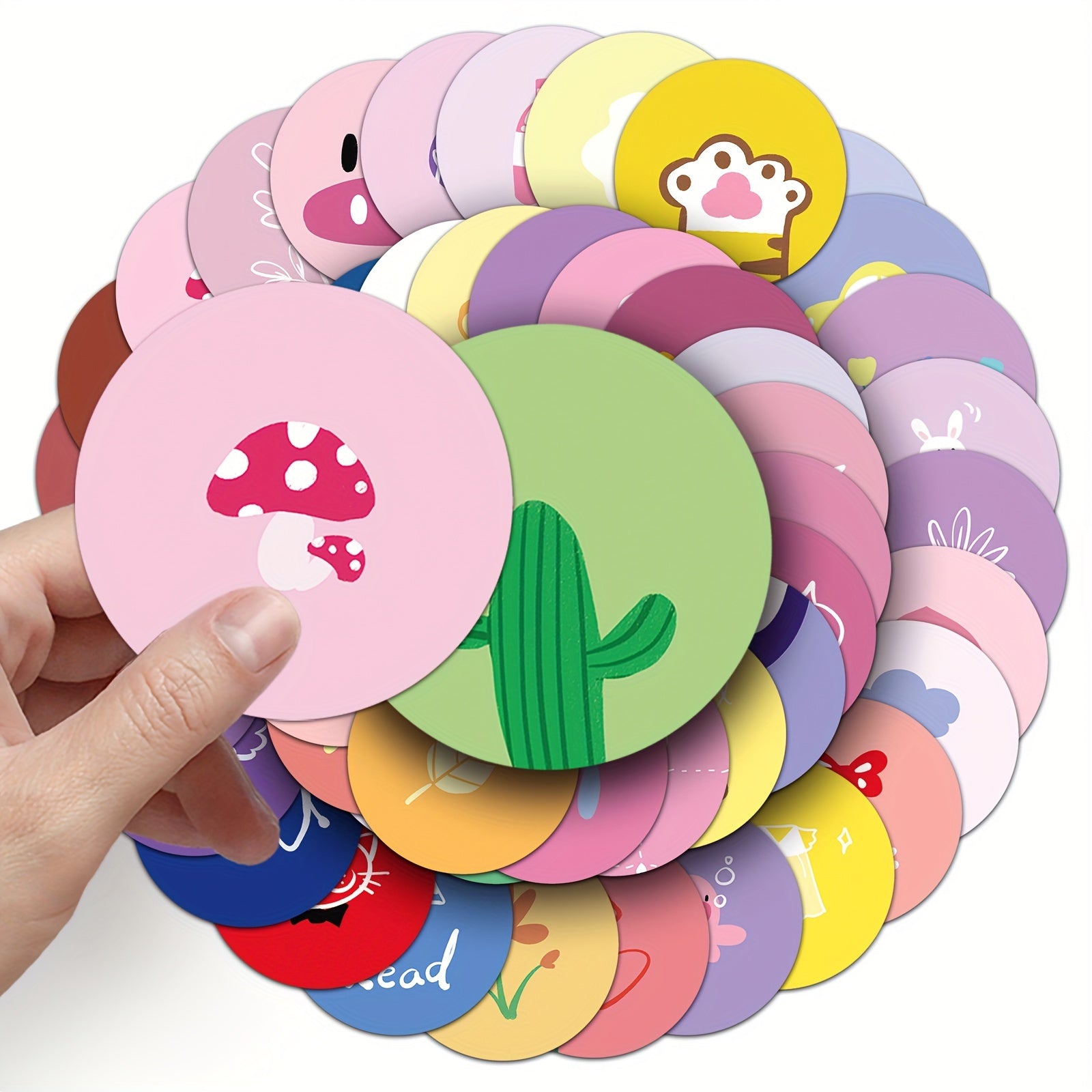 100pcs Small Round Graffiti Stickers - Laptop Helmets Water Cup Decals