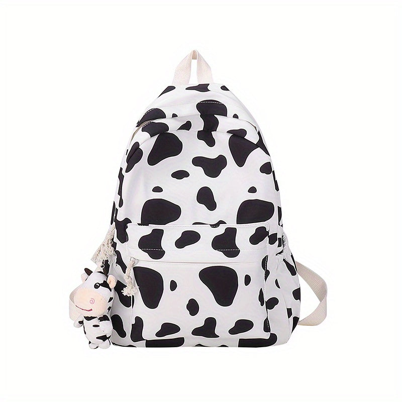 Cow Pattern Backpack Schoolbag Large Capacity Speckled Backpack