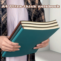 A4 Thick Notebook 200 Pages Soft Leather Horizontal Lines