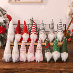 3pcs Christmas Gnome Ornaments Mini Doll Tree Decor Holiday Party Decor