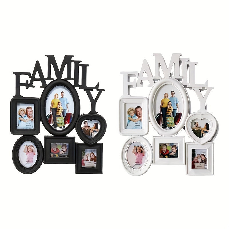 Family Photo Frame Wall Hanging 6 Sized Pictures Holder Display Home Decor