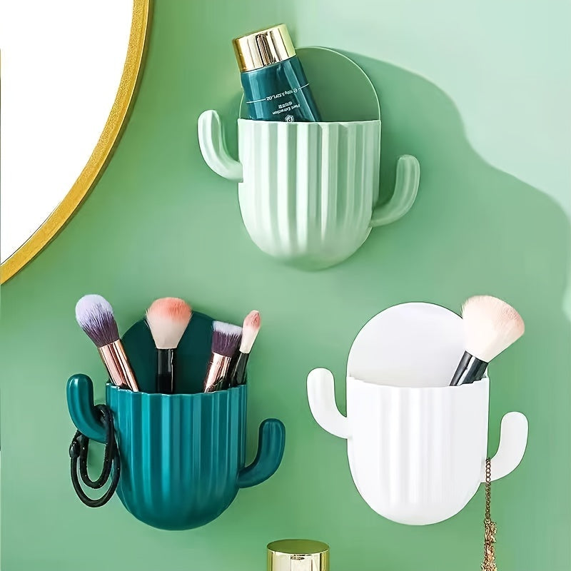 Cactus Makeup Brush Holder Wall Mounted Storage Box