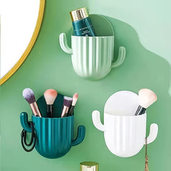Cactus Makeup Brush Holder Wall Mounted Storage Box