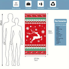 Christmas Style Beach Towel Quick Drying Bath Towel Absorbent Skin Friendly