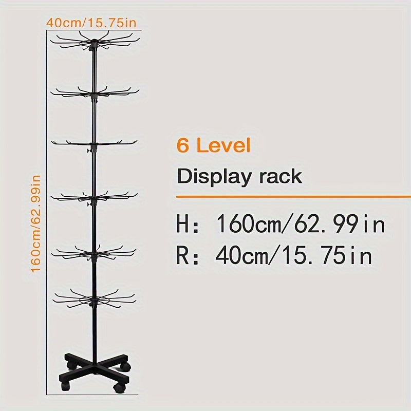 6 Layer Rotating Display Stand for Jewelry Socks Toothbrush