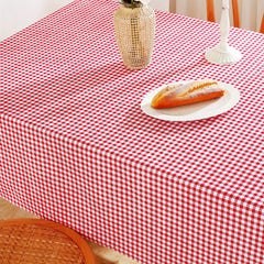 Summer Plaid Tablecloth Red, Rectangular Cover for Weddings, Durable
