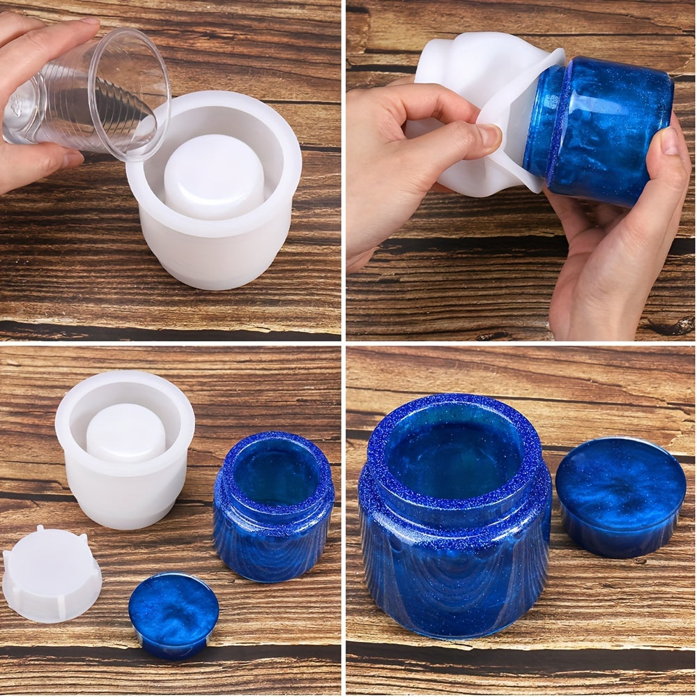 DIY Epoxy Resin Storage Jar Silicone Mold with Lid