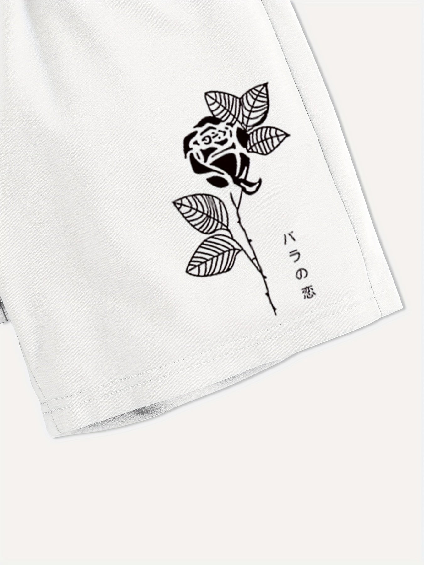 Girls' Rose & Anime Graphic Casual Shorts with Pockets
