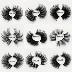 18 Pairs Fluffy False Eyelashes Natural Thick Faux Mink Hair Lashes