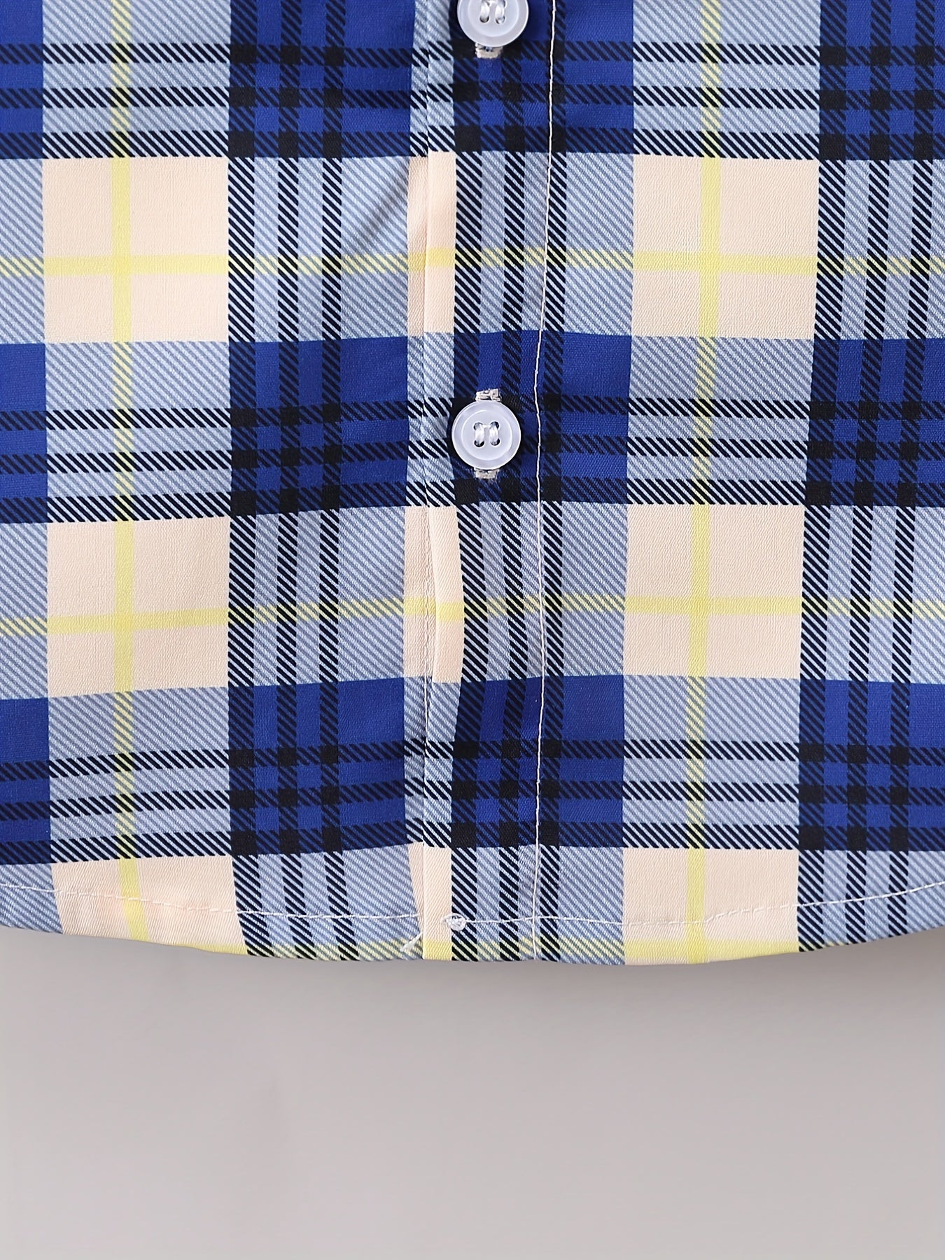 Boys Plaid Shirt Short Sleeves Preppy Style Summer Kids Clothes