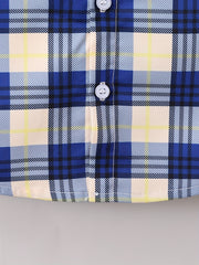 Boys Plaid Shirt Short Sleeves Preppy Style Summer Kids Clothes