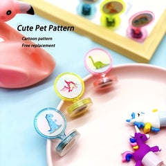 15pcs Kids Animal Dinosaur Seal Stamp Creative Toy Random