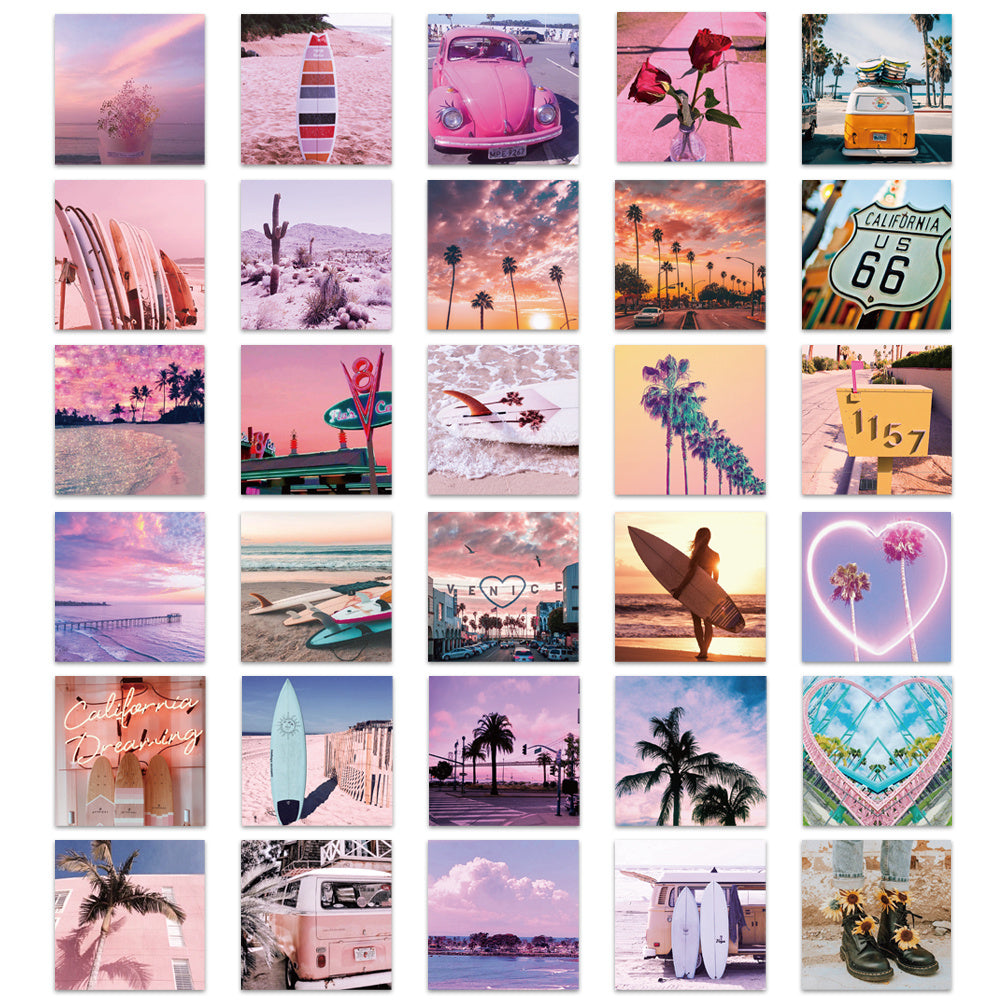 116pcs Purple Pink Photo Stickers Notebook Ipad Decoration