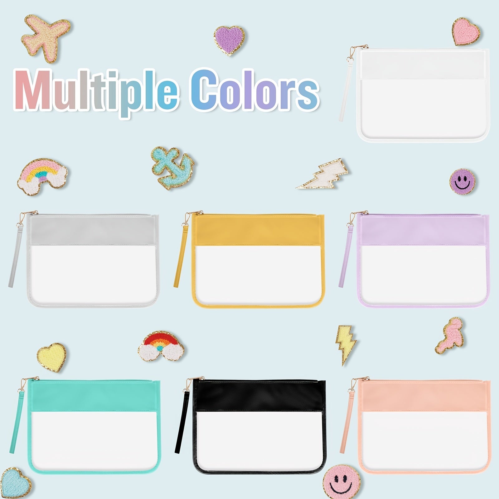 Clear PVC Flat Pouch PU Travel Makeup Bag